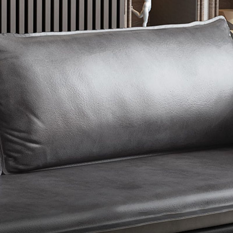 30.7"H Mid Century Modern Faux Leather Square Arm Sofa for Living Room