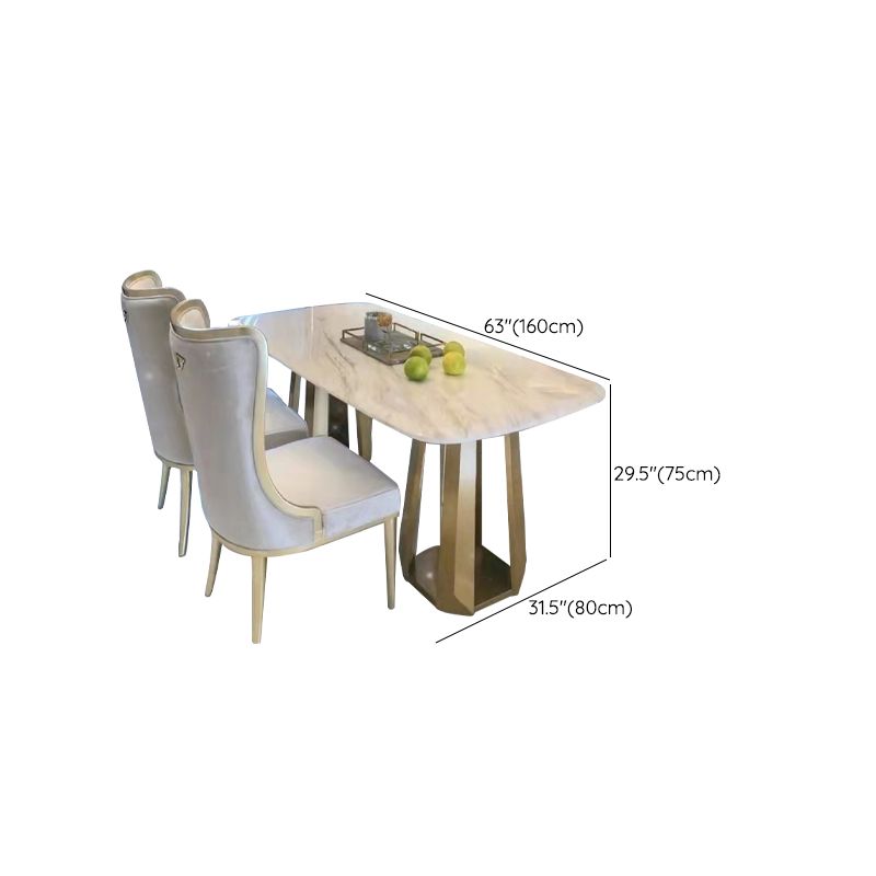White and Gold Dinner Room Kitchen Table Traditional Luxury Dining Table