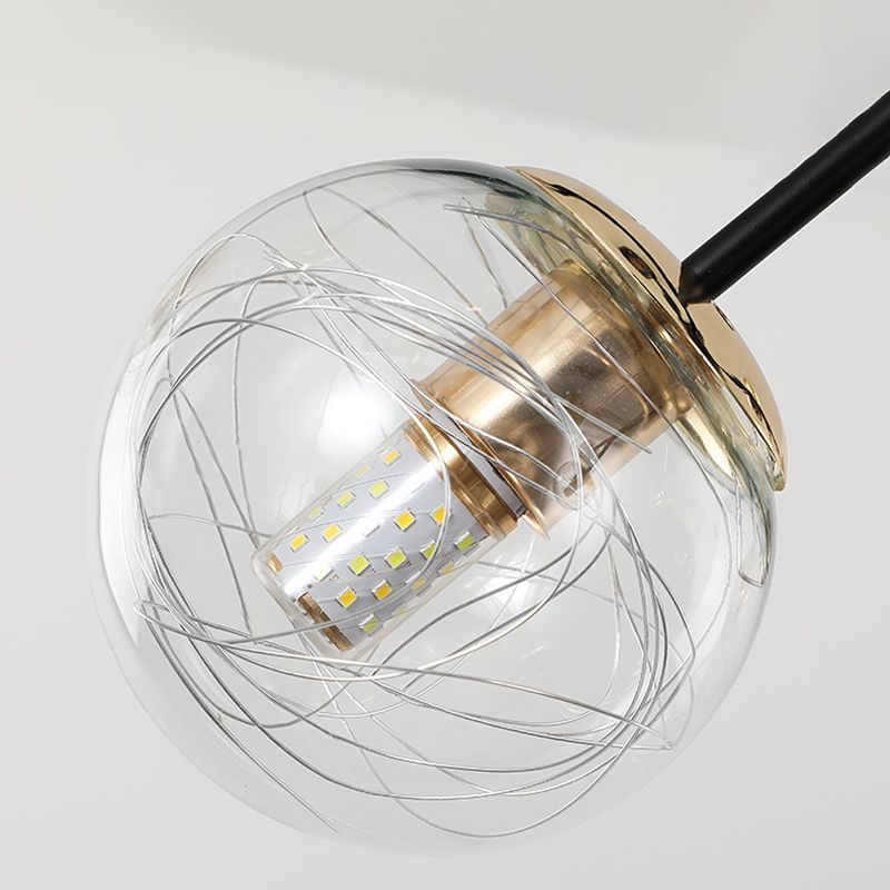 Contemporary Sphere Chandelier Lights Glass Chandelier Pendant Light in Black