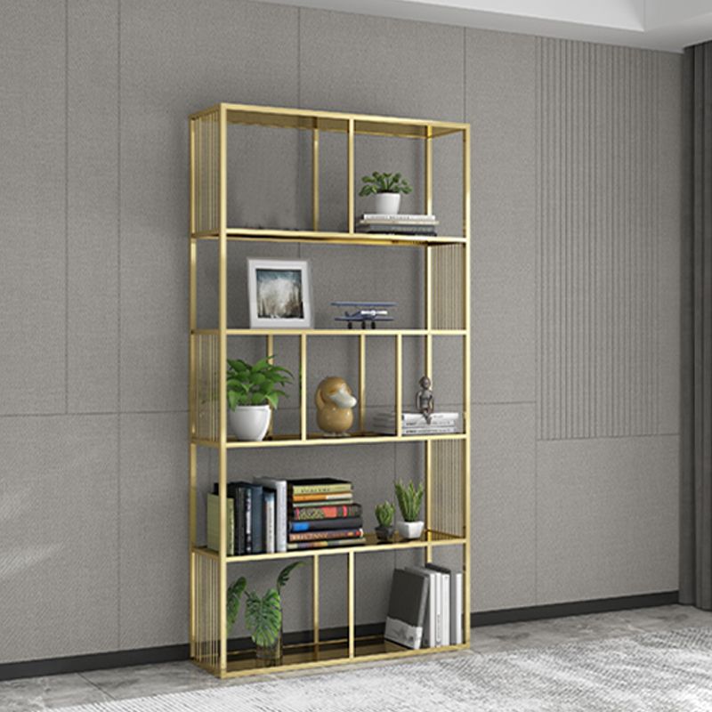 Scandinavian Rectangle Bookshelf Office Metal Etagere Bookcase