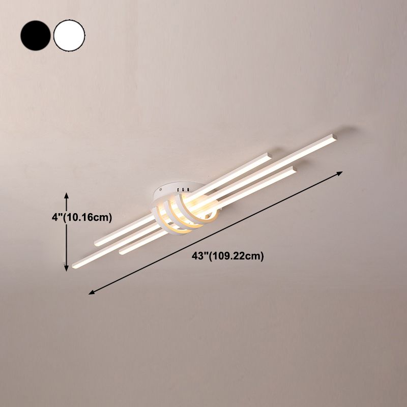 Lámpara de luz de descarga contemporánea lineal 6 lámparas de montaje de lavado de metal ligero