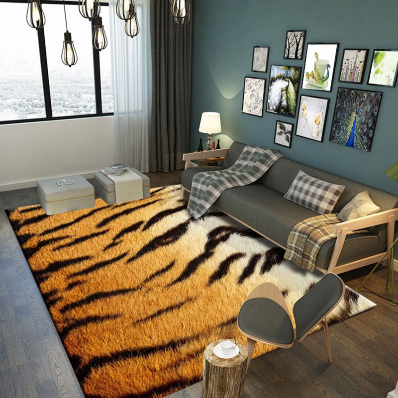Tapis de salon tendance, multicolore, imprimé peau d'animal, antidérapant, facile d'entretien, pour l'intérieur