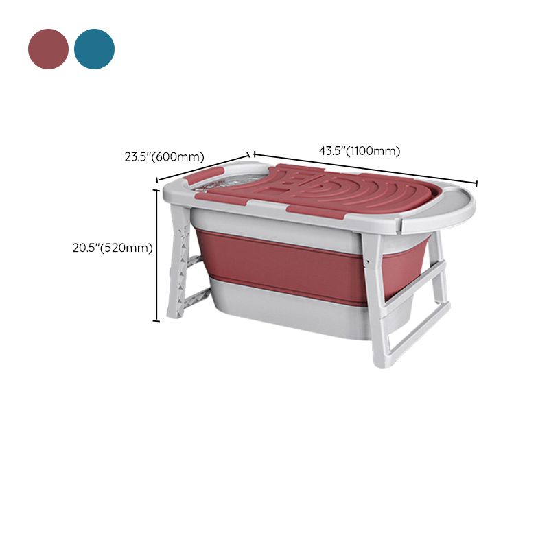 Modern Rectangular Folding Bathtub Freestanding Plastic Soaking for Bathroom