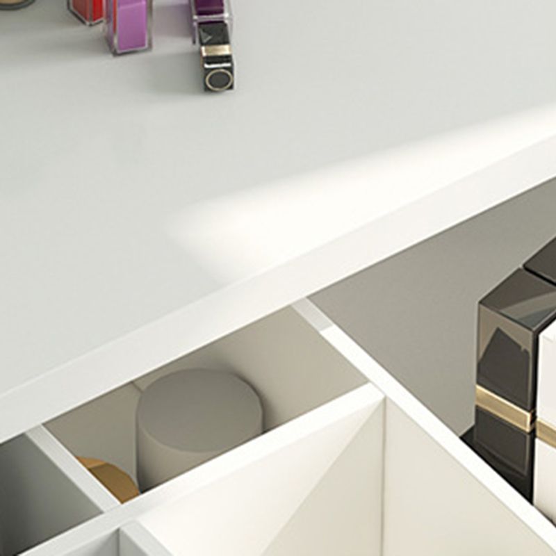 White Mirrored Vanity Bedroom Make-up Vanity 3-Piece Table Set