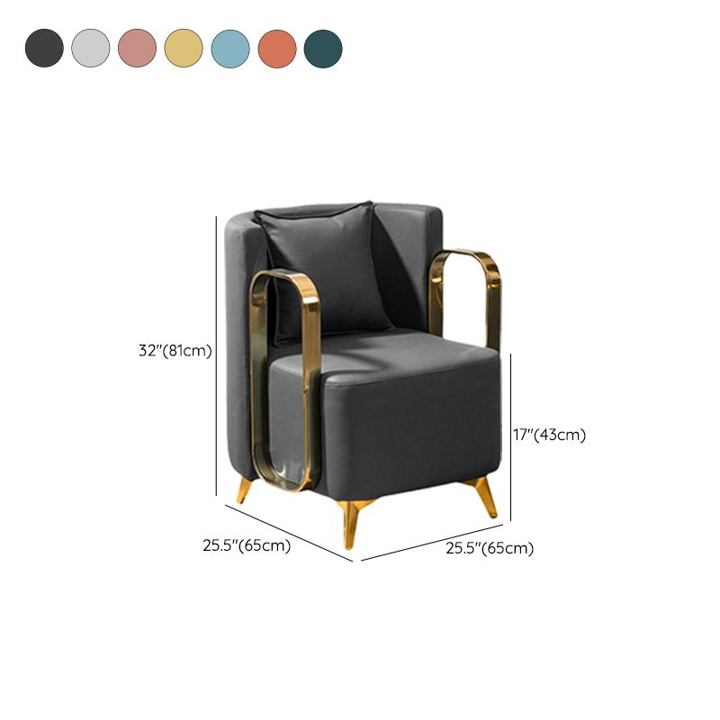 Glam Armrest Backrest Cushion Chair with Metal Legs for Balcony