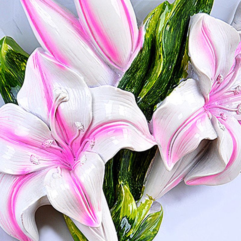 1 Light Resin Wall Lamp Modern Stylish Exquisite Pink Floral Flush Mount Wall Sconce