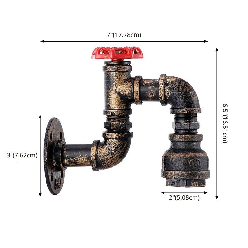 Aplicación de luz de luz de agua de estilo industrial Medón de metal de la pared de la pared.