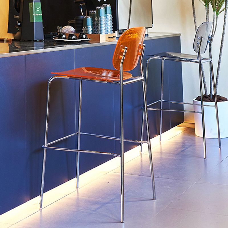Plastic Bar Stools Industrial Style Backless Bar Stools with Footrest