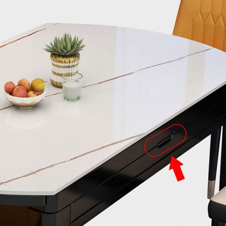 Hedendaagse gesinterde stenen standaardtafel drop-blad ronde eettafel voor keuken