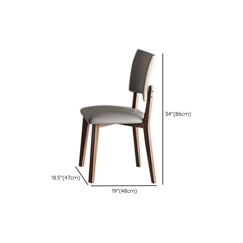 Contemporary Style 1/4/5 Pieces Dining Chairs Set Rectangle Stone Furniture in Gray