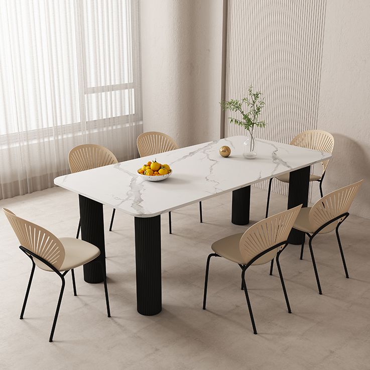 Modern Rectangle Sintered Stone Dining Table Set 1/4/5/7 Pieces Dining Set for Home Use