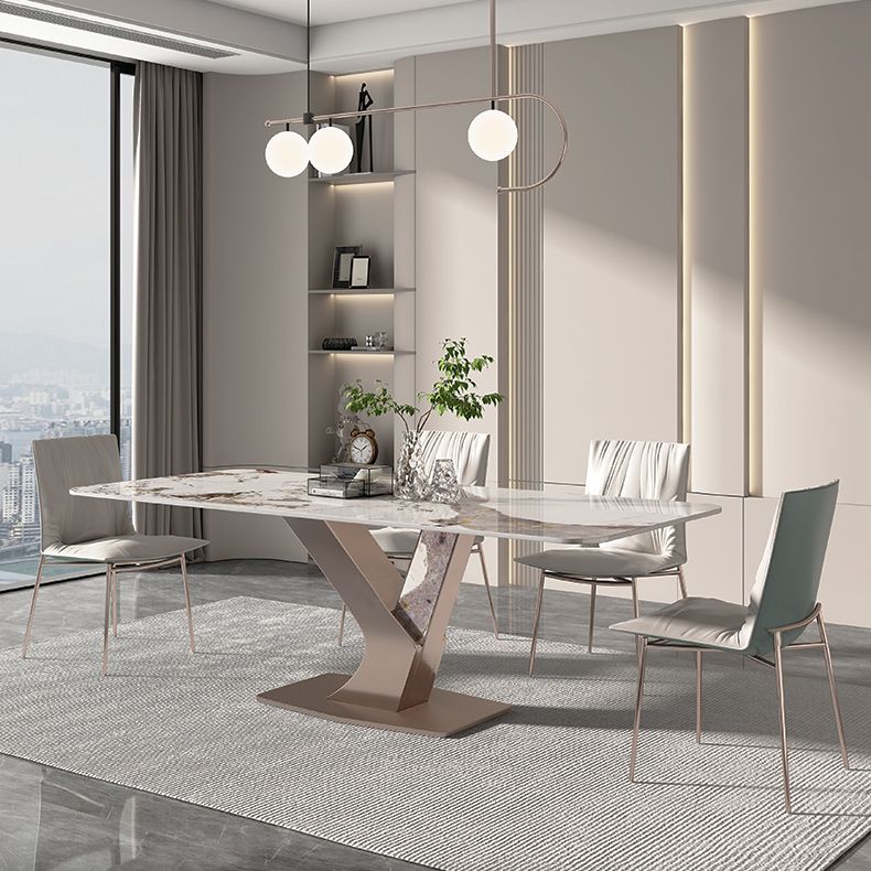 Silla lateral de comedor de cuero moderna, silla sin brazos con respaldo sólido de lujo para cocina