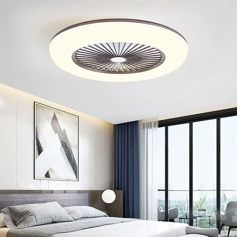 Acrylrad -förmiges halb Flush Light Makkaronstil LED -Deckenventilator Licht für Schlafzimmer