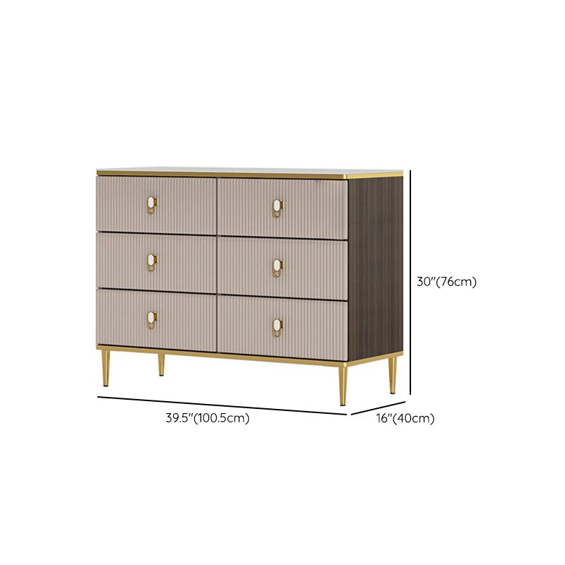 Classic Glam Dresser Wooden Storage Chest Dresser with 6 Drawers
