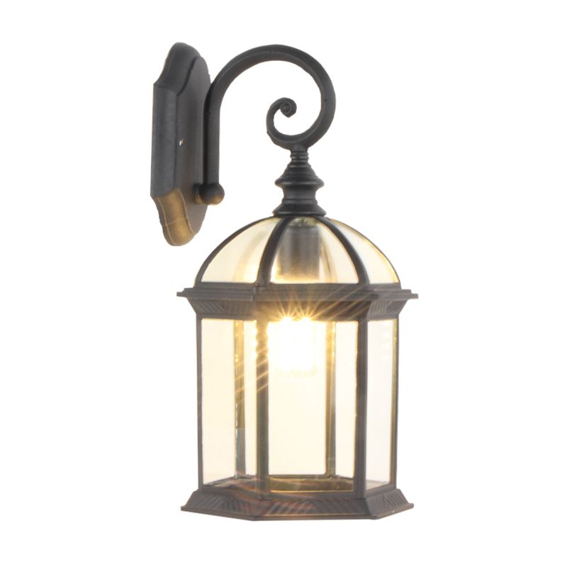 Zylinder klarer Glaswandhalterung 1-Licht Vintage Außenwandbeleuchtung