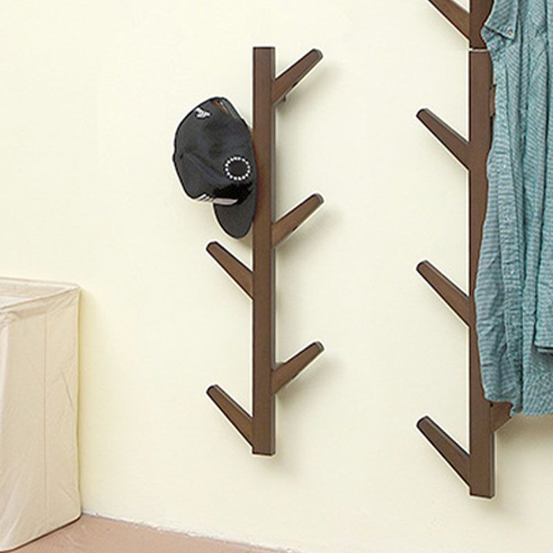 Contemporary Simple Hall Tree Wooden Wall Mounted Hall Tree with Hook