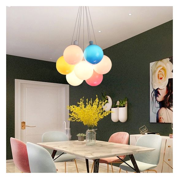 Pendentif ballon en acrylique éclairage de style nordique à cluster multi-couleurs