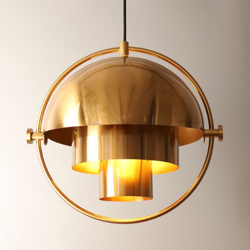 Gold 1 leichte Anhängerlampe Mitte des Jahrhunderts Kreatives Design Metall Hanging Lampe für Schlafzimmer