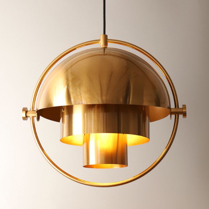 Gold 1 Light Pendant Lamp Mid-Century Creative Design Metal Hanging Lamp for Bedroom