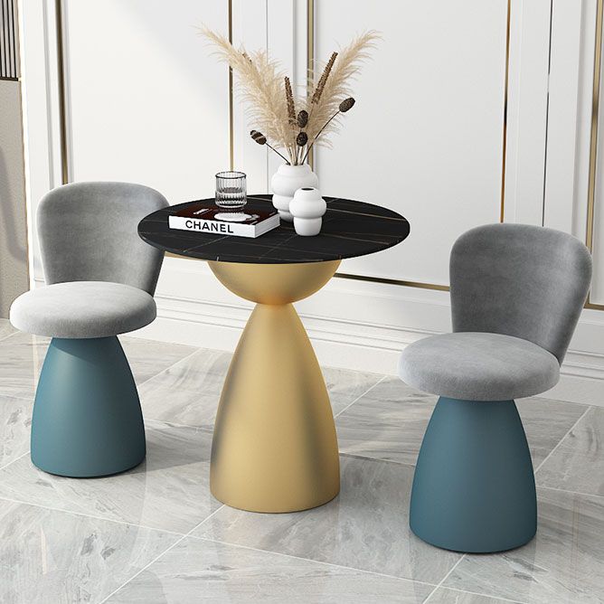 Minimalist Round Shape Sintered Stone Dining Table Standard 27.5 inch Dining Table for Kitchen