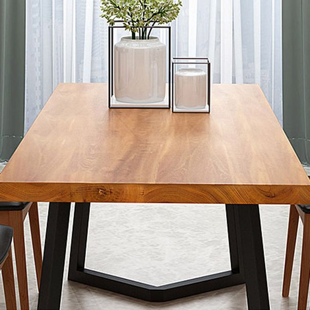 Solid Wood Rectangle Dinette Set 1/2/5/7 Pieces Industrial Dining Table Set in Natural