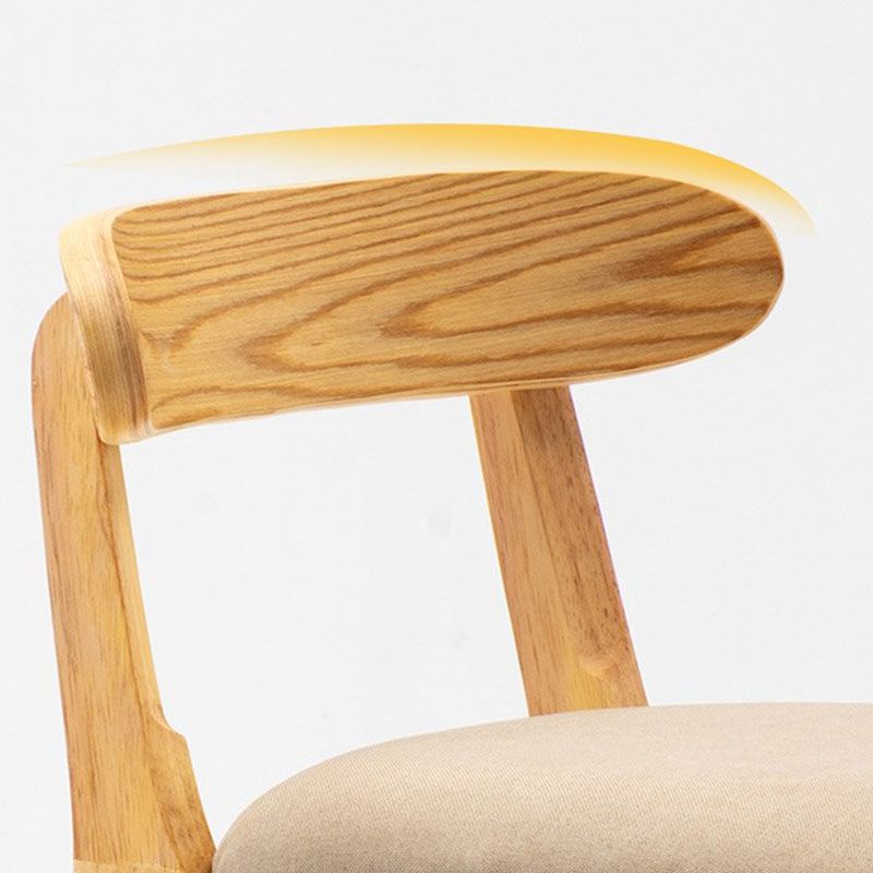 Scandinavian Rubberwood Home Barstool Matte Finish Upholstered Stool