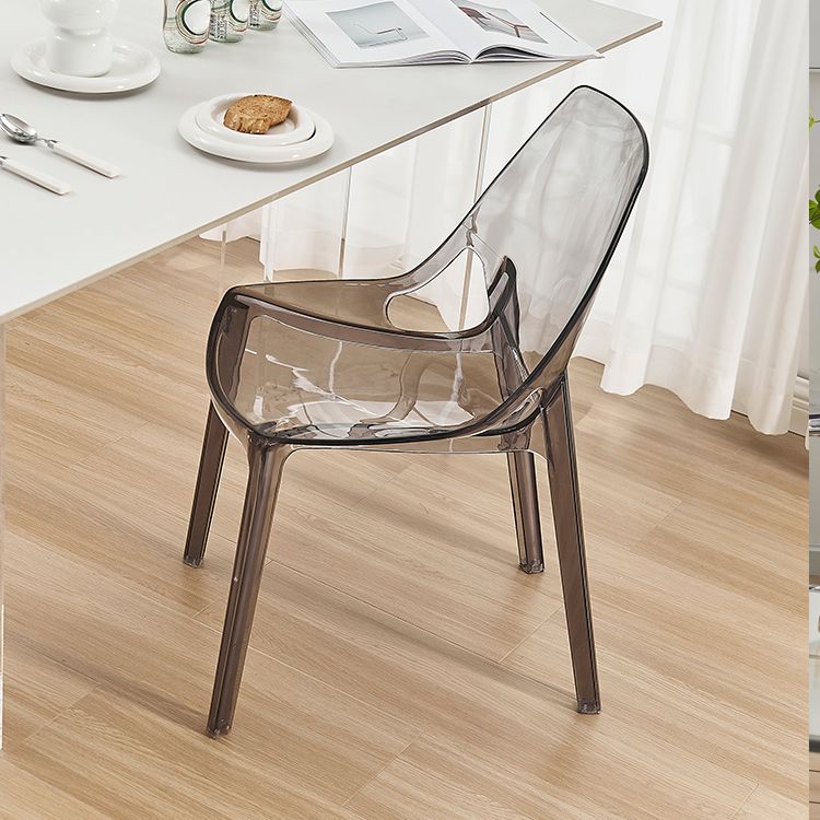Dining Room Modern Plastic Armless Parsons Dining Side Chair