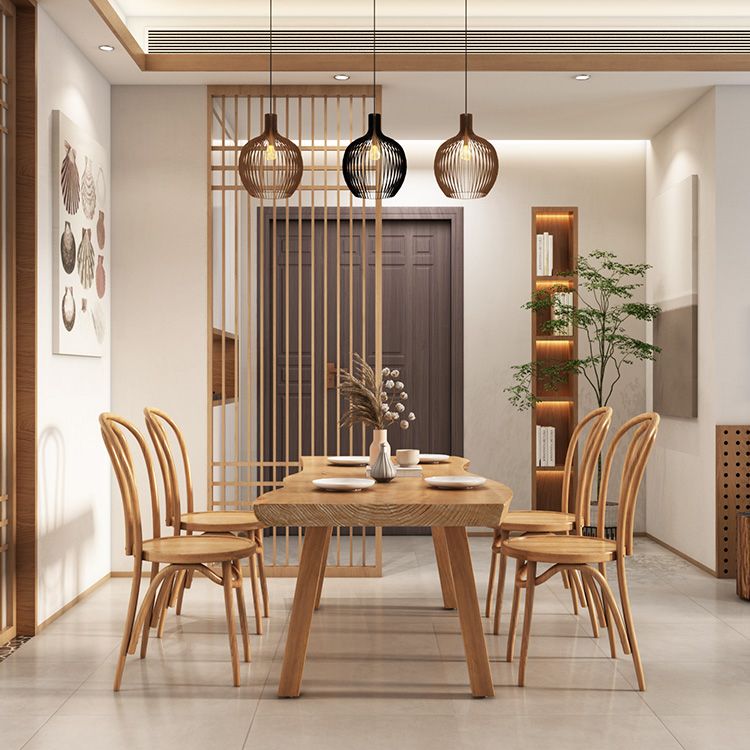 Modern 1/4/5/6 Pieces Dining Set Rectangle Pine Wood Dining Table for Dining Room