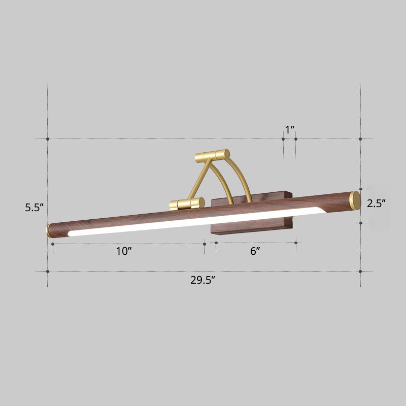 Minimalist Tube Shaped Vanity Light Fixture Acrylic LED Wall Mount Lamp with 3-Joint Swing Arm
