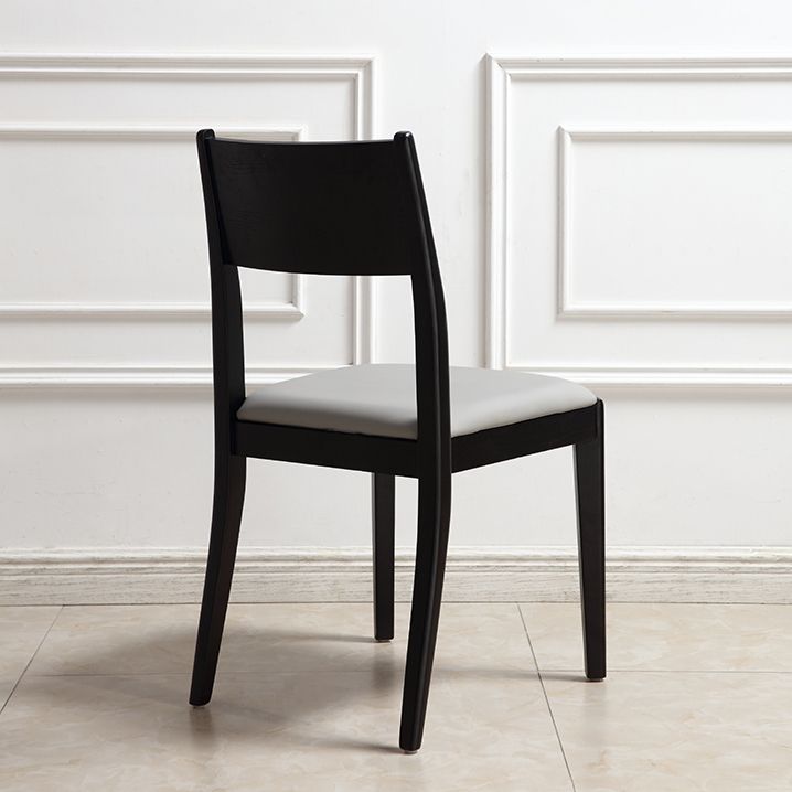 Chaise de salle à manger industrielle, chaise à dossier ouvert avec pieds en bois noir, pour usage domestique