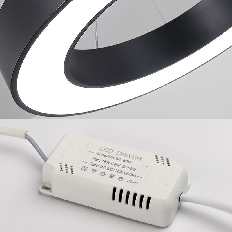 Lampada rotonda Black Lampada rotonda LED Minimalist LED Impiccamento per l'ufficio