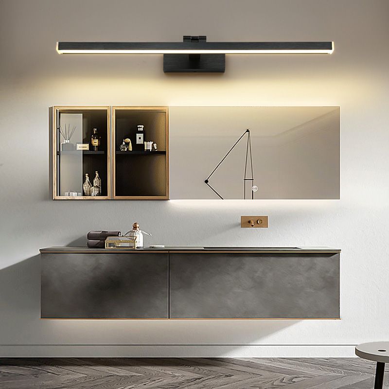 Adjustable Wall Light Modern Wrought Iron Linear Wall Sconce Mirror Front Lamp