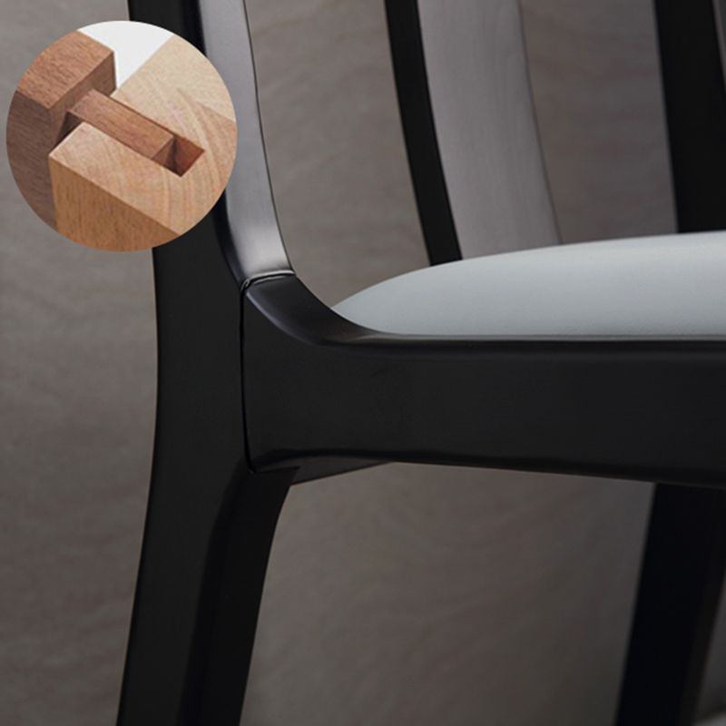 Industrial Black Dining Side Chair Upholstered Side Chair for Home