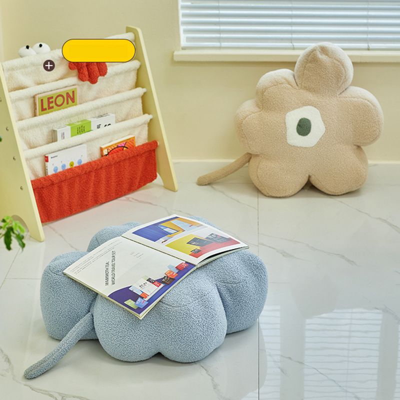 Modern Pouf Ottoman Velvet Upholstered Tear Resistant Flower Shape Ottoman