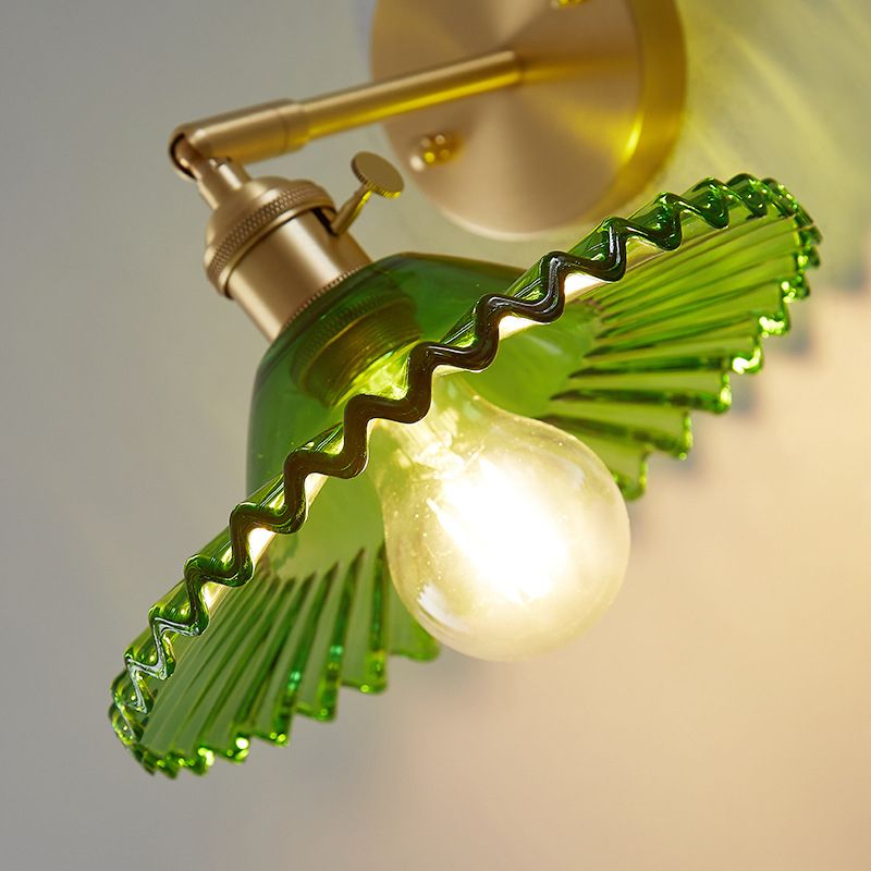 Cone Shape Glass Wall Light Industrial Style 1 Light Wall Light Sconce