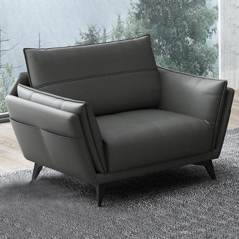Stain Resistant Faux Leather with Storage Living Room Square Arm Seating