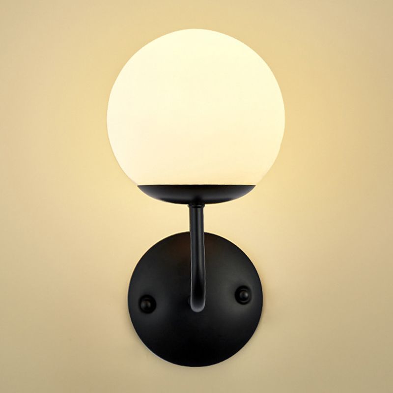 Metal Industrial Wall Sconce Ball Shape Wall Light with Glass Shade for Living Room