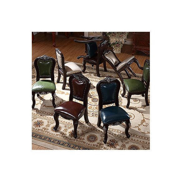 Silla de comedor de madera maciza estilo Victoria, sillas laterales con respaldo abierto para cocina
