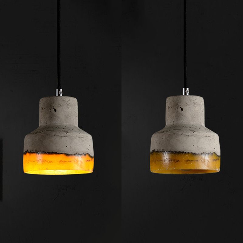 Modern Minimalist Style Pendant Lighting Fixtures with Adjustable Stem Length Cement 1 Light Pendant Lights