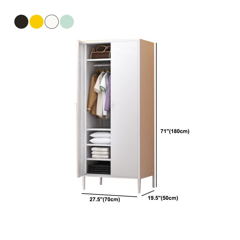 Modern Metal Wardrobe for Home Metallic Finish Cabinet with Legs