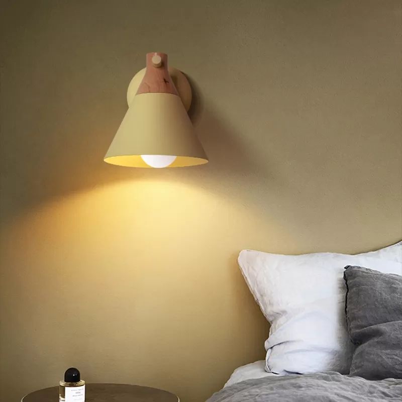 Lámpara cónica de luz de pared de estilo macarrón 1 cabezal para la pared de metal para el corredor de cocina