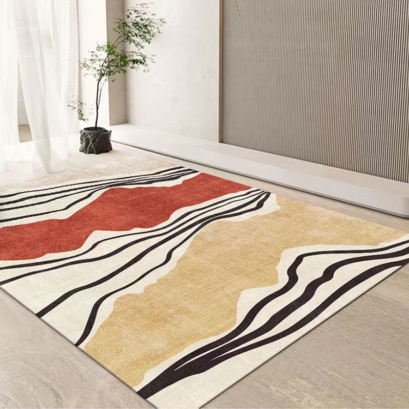 Orange Modern Carpet Polyester Color Lump Carpet Washable Rug for Living Room
