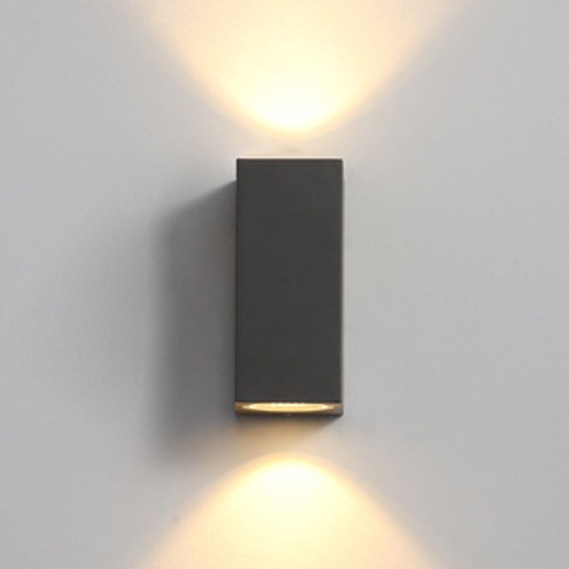 2 Lights Rectangular Wall Lighting Fixtures Modern Style Metal Wall Washer Sconce