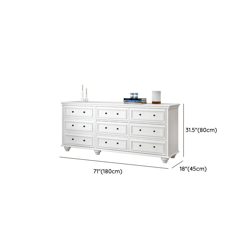 Modern Wood White Storage Chest with Soft-Close Drawers for Home