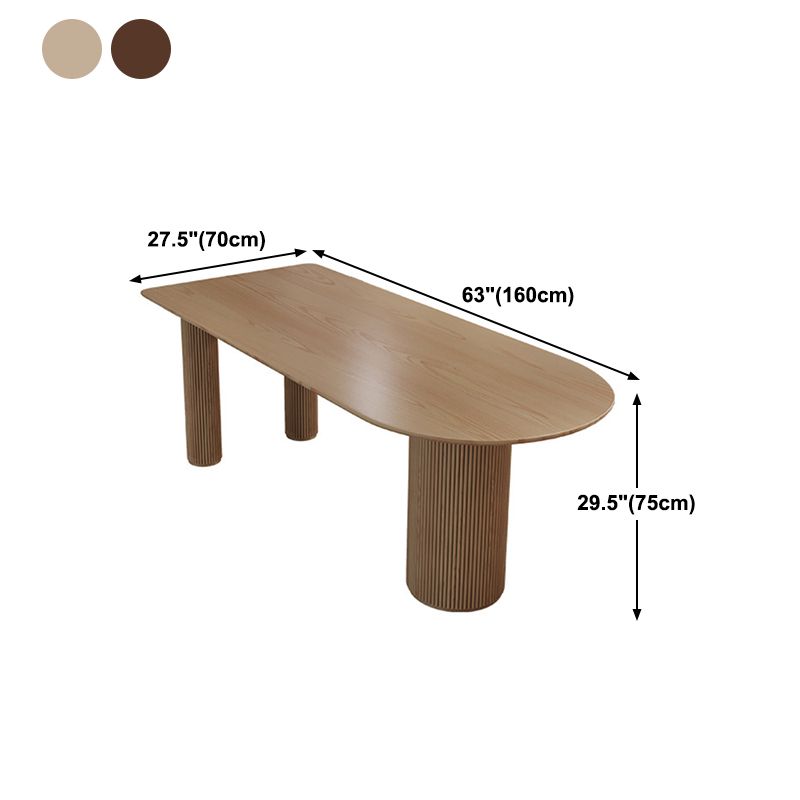 Solid Wood Contemporary Free Form Dining Table Pine Wood Top Table with 3 Legs