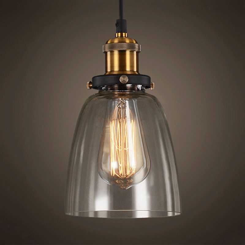 Luci a sospensione sospesa Vintage Style Industrial Style1 Pendanti leggeri con tonalità di vetro per camera da letto