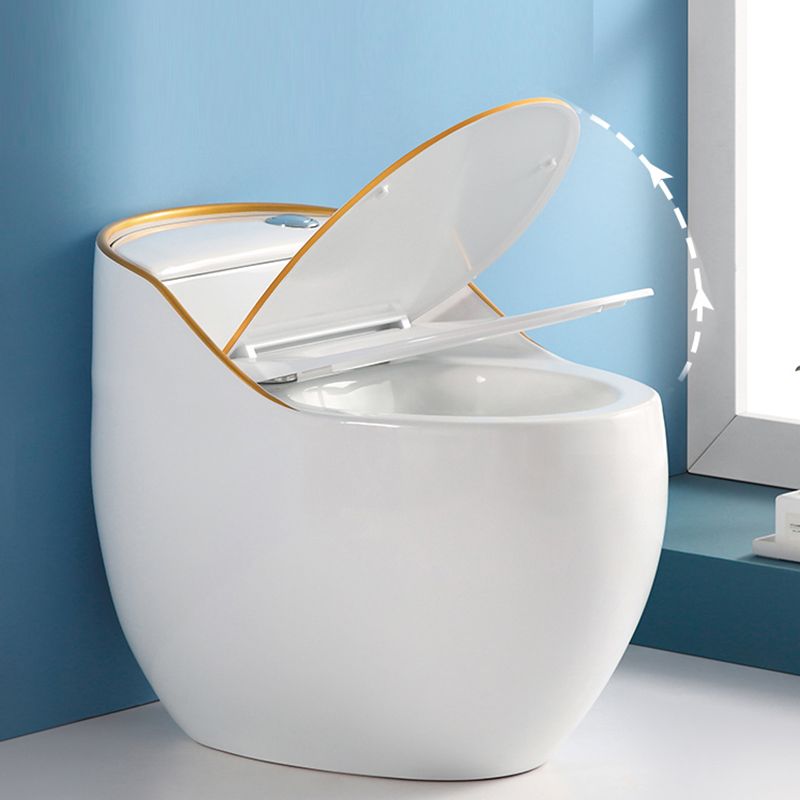Contemporary Flush Toilet Floor Mounted Siphon Jet Porcelain Toilet