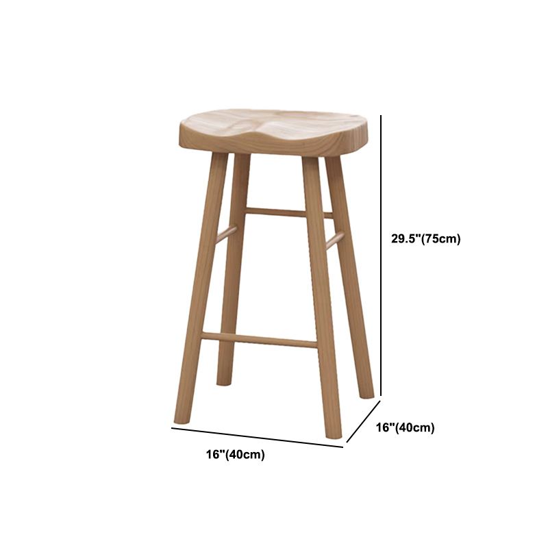 1/4 Pieces Modern Rectangular Pub Table Set Wooden Counter Table with Backless Stools