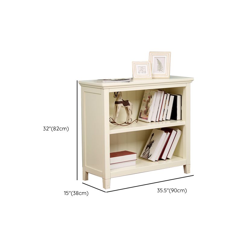 Modern Style Closed Back Book Shelf Standard Wooden Bookcase in White