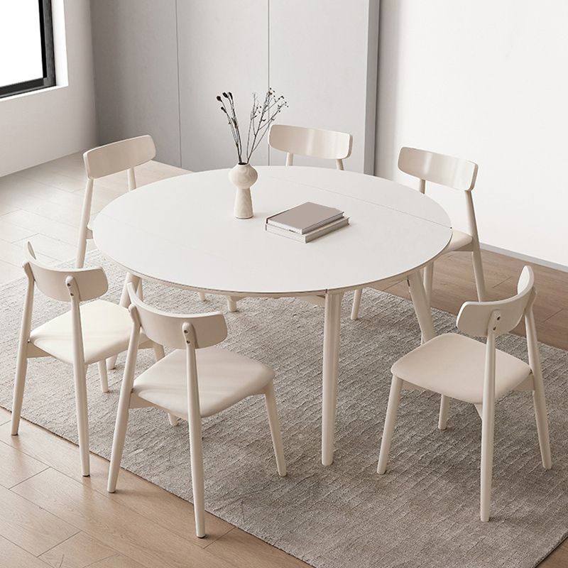 Modern 1/4/5/7 Pieces Dining Set Rectangle Stone Collapsible Dining Table for Dining Room